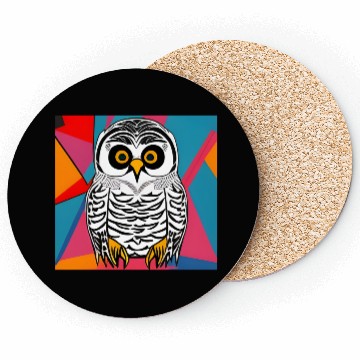 Discover Pop Art Snowy Owl Coasters