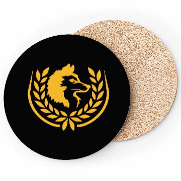 Discover Crest Wolf Laurel Wreath Coasters