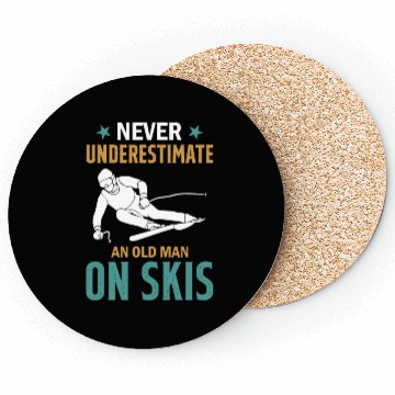 Discover Ski Winter Skiing - Never Underestimate An Old Man Coasters