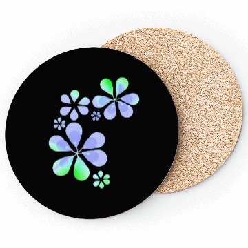Discover purple flowers pattern shape green Coasters