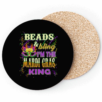 Discover Beads and Bling I'm The Mardi Gras King Coasters