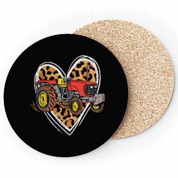 Discover Tractors Love Harvester Driver Farmer Farm Leopard Coasters
