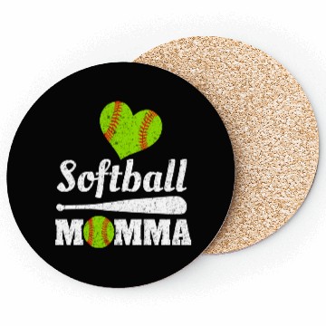 Discover Softball Momma Mother's Day Ball Sports Mom Mommy Coasters