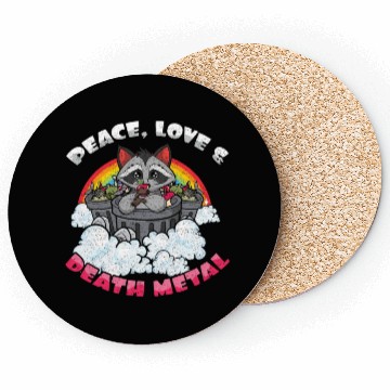 Discover Racoon Love Peace Metal Music Heavy Rock Coasters
