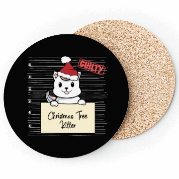 Discover Unicorn cat christmas funny prison Coasters