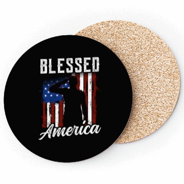 Discover Blessed America American Patriotic US USA Coasters