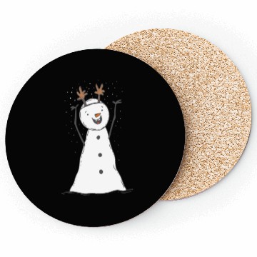 Discover funny snowman with mustache and carrot Coasters