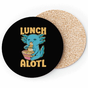 Discover Axolotl Eating Ramen Funny Lunchalotl Coasters
