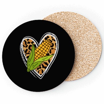 Discover Corn On The Cob Leopard Heart Corn Farmer Farm Lov Coasters