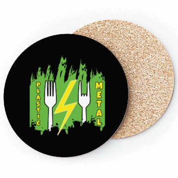Discover Rock Sign Funny Fork Metal Kid Music Lover Rocker Coasters