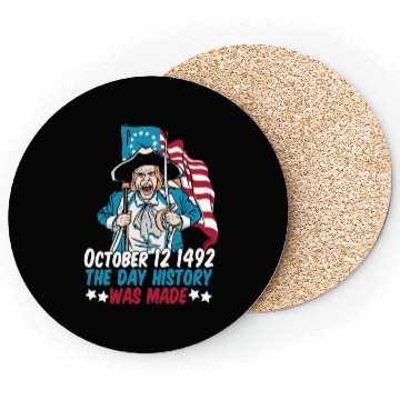 Discover Columbus Day 1492 Us Flag Coasters