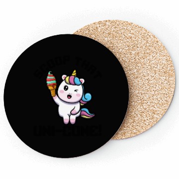 Discover Rainbow Cute Unicorn Ice Cream Lover Mythical Coasters