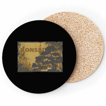 Discover Yin Yang Bonsai Tree Japanese Design Buddhist Zen Coasters
