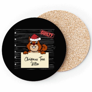 Discover Squirrel christmas funny prison Coasters