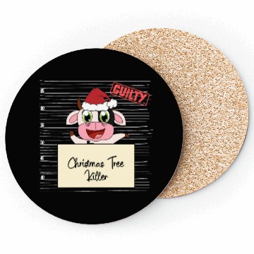 Discover cow christmas funny prison Coasters