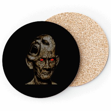 Discover Stoic Old Man With Cracked Leathery Skin Red Eyes Coasters