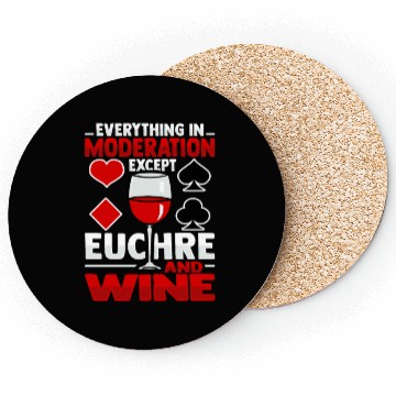 Discover Card Game Wine Euchre Tournament Design for a Coasters