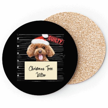 Discover poodle christmas funny prison Coasters