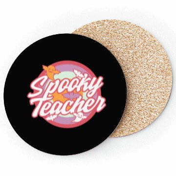 Discover Halloween Teacher Coasters, Spooky Teacher Ghost Bat