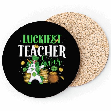 Discover Luckiest Teacher Ever Unicorn St. Patricks Day Coasters