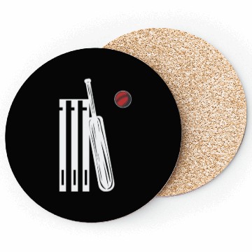 Discover Cricket Wicket Bat and Ball Coasters
