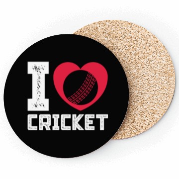 Discover I Love Heart Cricket Coasters