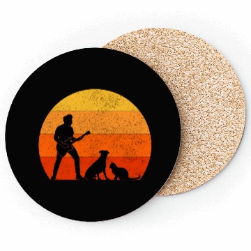 Discover Bass Guitar Player Musician Bassist Cat Dog Animal Coasters