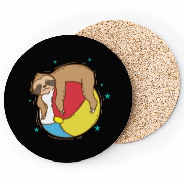 Discover Sloth on a Beach Ball lazy Coasters
