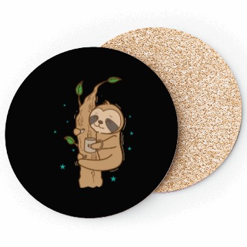 Discover Sloth with Cup of Tea or Coffee lazy Coasters