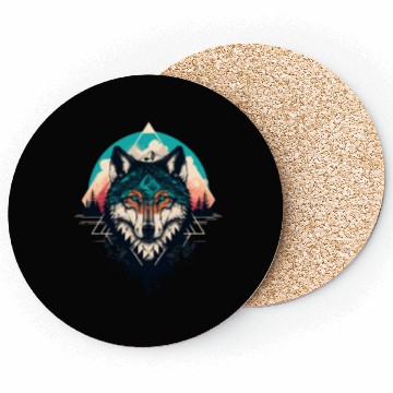 Discover Geometric Wolf Coasters