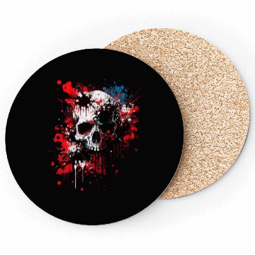 Discover Ink Splatter Skull Coasters