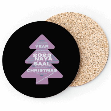 Discover Hello Christmas year 2023,word cloud new year eva. Coasters
