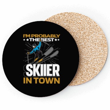 Discover Skiing Skier Funny Coasters