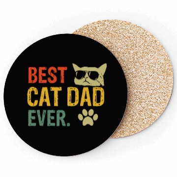 Discover Vintage Best Cat Dad Ever Coasters Cat Daddy Gift