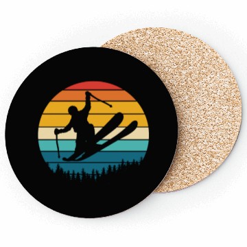 Discover Skiing Retro Vintage Coasters