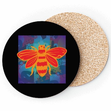 Discover Square Bee Mosaic Coasters