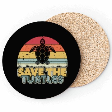 Discover Save The Turtles Retro Style Turtle Coasters