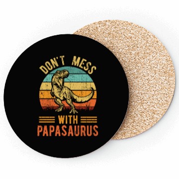 Discover Papa Dad Father Dinosaur Funny Design - Papasaurus Coasters