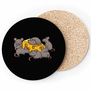 Discover Cute Rats Cheese Lover Funny Rat Coasters