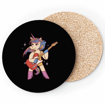 Discover Unicorn Guitarist Guitar Player Coasters