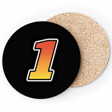 Discover Number One 1 Gradient Yellow Orange 3 Stroke Coasters