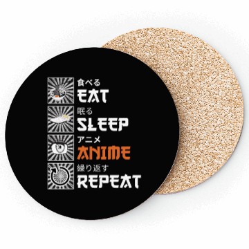 Discover Eat, Sleep, Anime, Repeat - Gift For Christmas Day Coasters