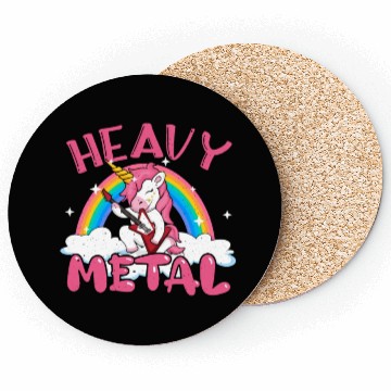 Discover Guitarist Unicorn Rainbow Metal Music Heavy Rock Coasters