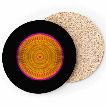 Discover Golden-Pink Geometric Circular Pattern Coasters