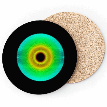 Discover Golden Mint Green Geometrical Sun Circle Pattern Coasters