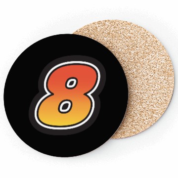 Discover Number Eight 8 Gradient Yellow Orange 3 Stroke Coasters