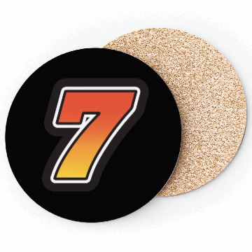 Discover Number Seven 7 Gradient Yellow Orange 3 Stroke Coasters