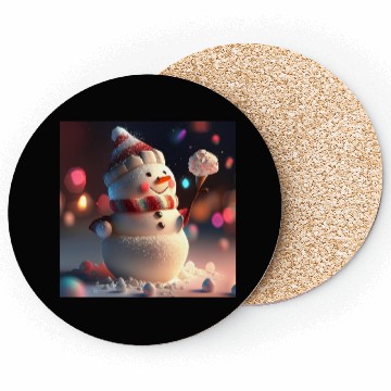 Discover Snowman holding Candy Coasters