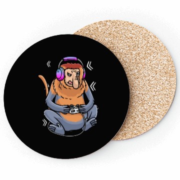 Discover Proboscis Monkey Video Game Gaming Gamer Coasters