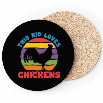 Discover This Kid Loves Chickens Retro Coasters